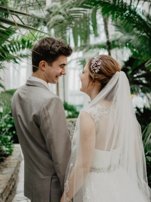 Couple looking at each other