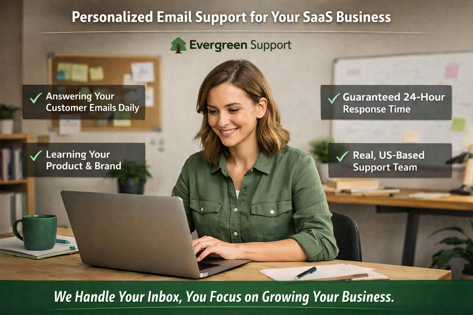 Customer service agent providing personalized outsourced email support for SaaS company
