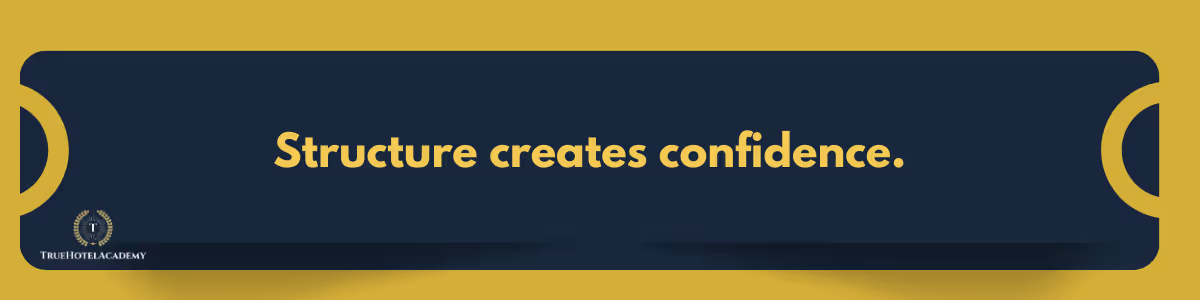 A banner image that says structure creates confidence.