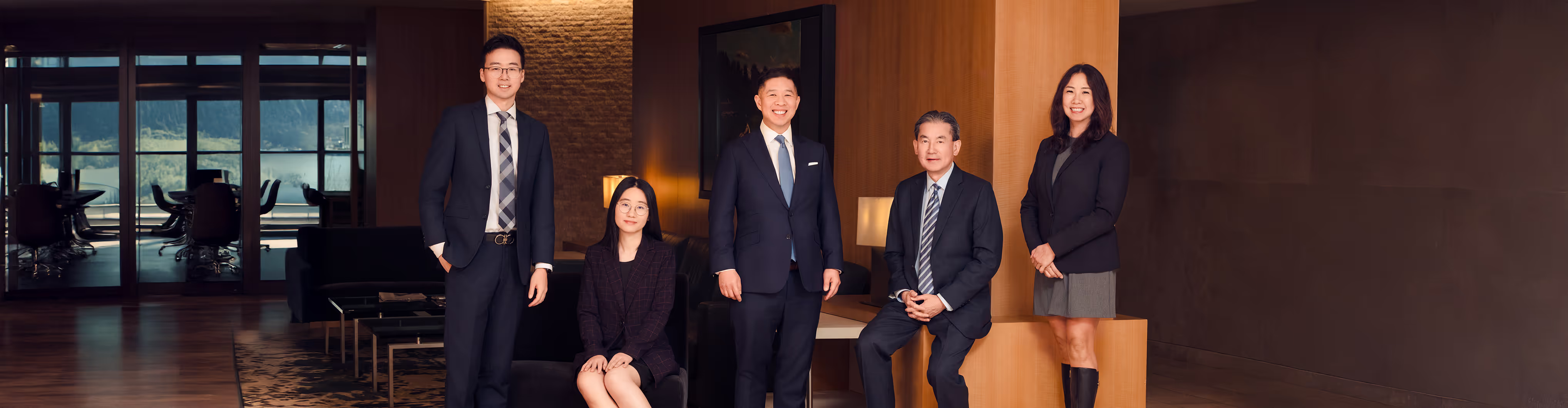 Indoor team group shoot of the Lam Shum Financial Group, CIBC Wood Gundy