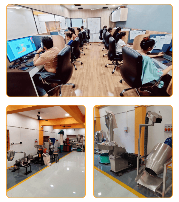 Live demo department for Pulverizer King machines at Mill Power Pvt Ltd