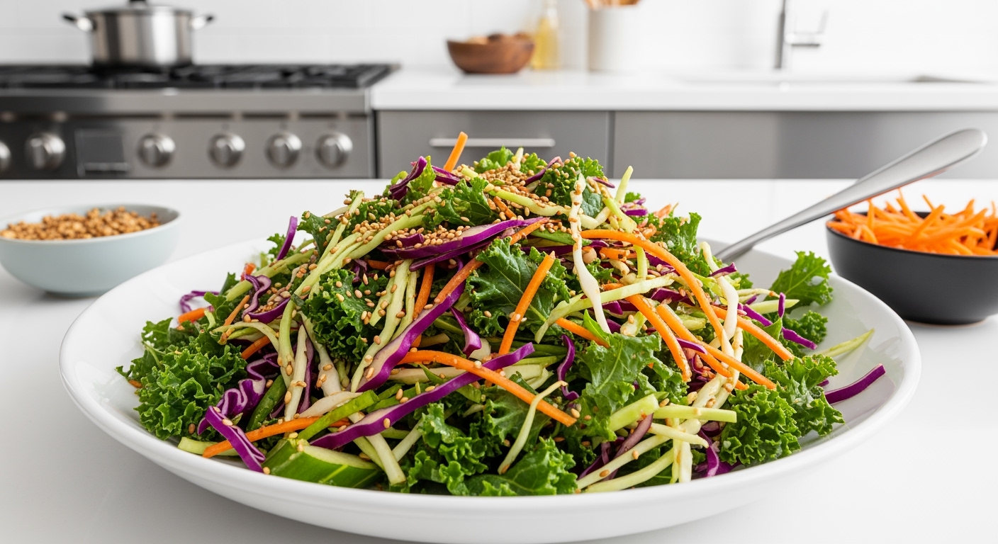 Crunchy Asian Cabbage And Kale Salad Recipe