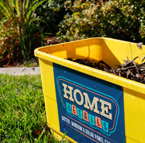 Gutter debris removed during cleaning