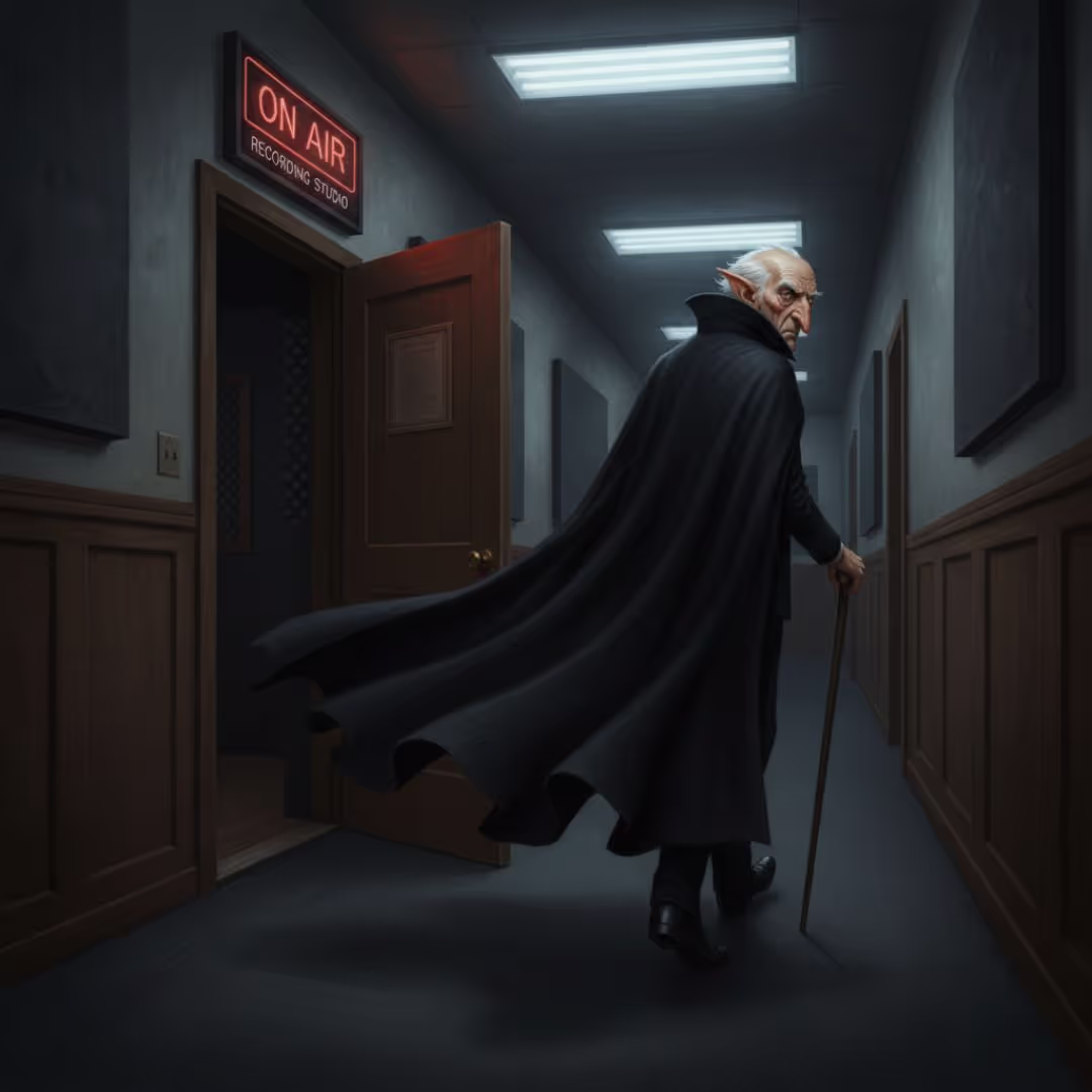 Dracula leaving the recording studio Dracula leaving the recording studio