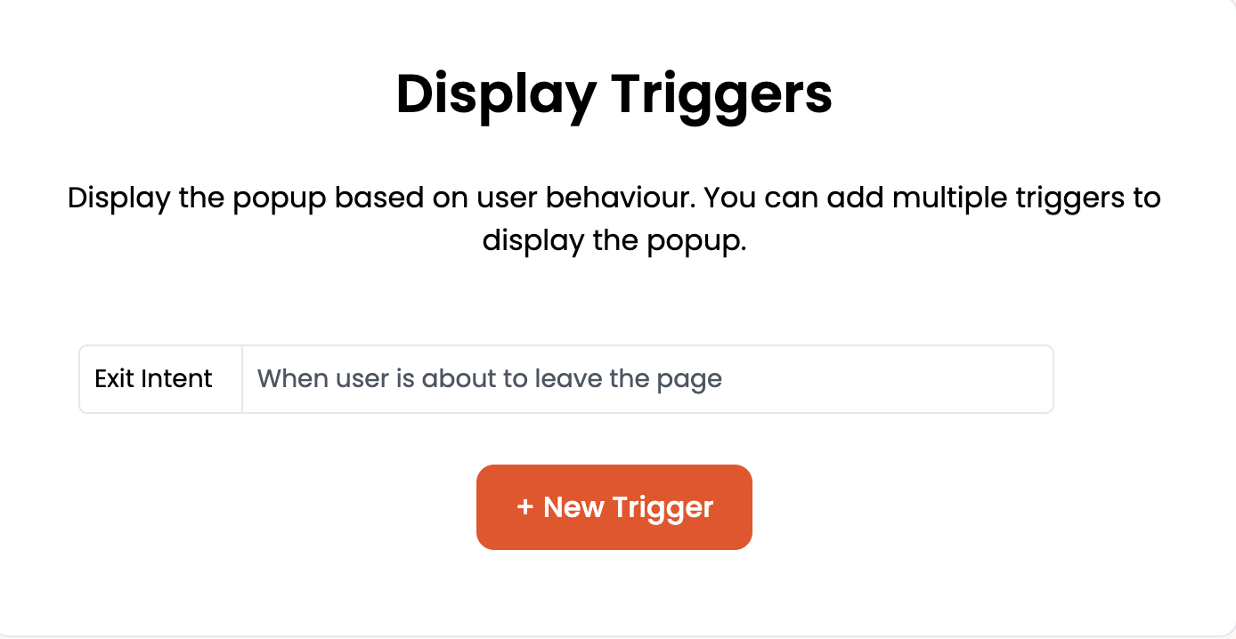 Set Display Triggers for Exit-intent popups