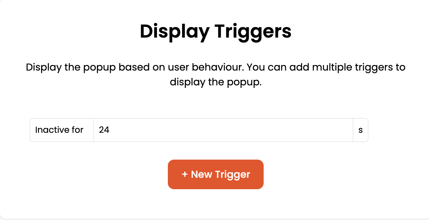 Specifying Display Triggers for countdown popup