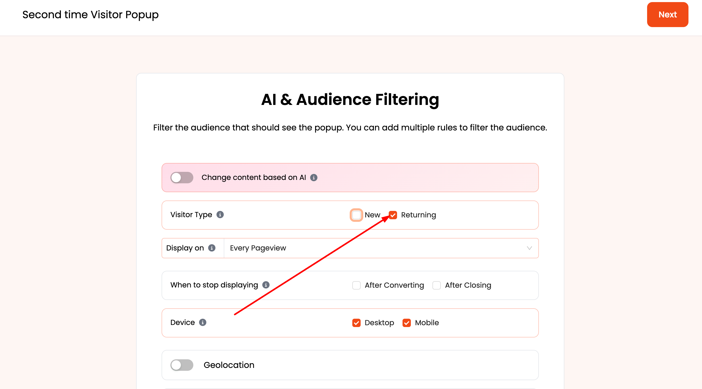 Setting Up Audience Filtering
