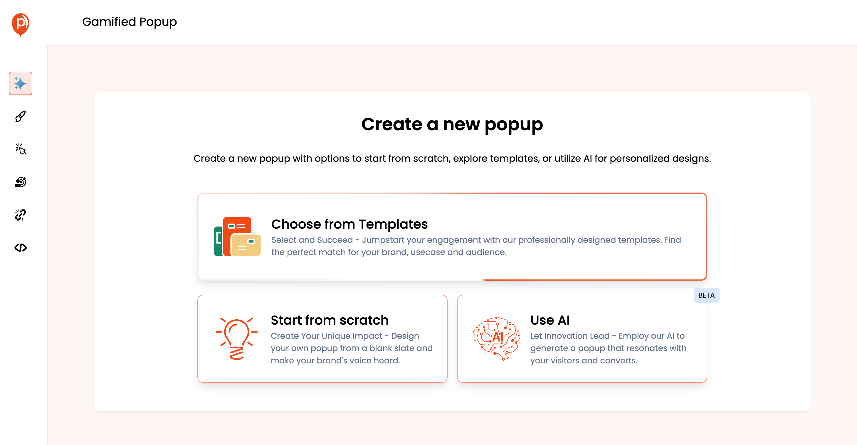 Choose How You Want to Create Your Gamified Popup