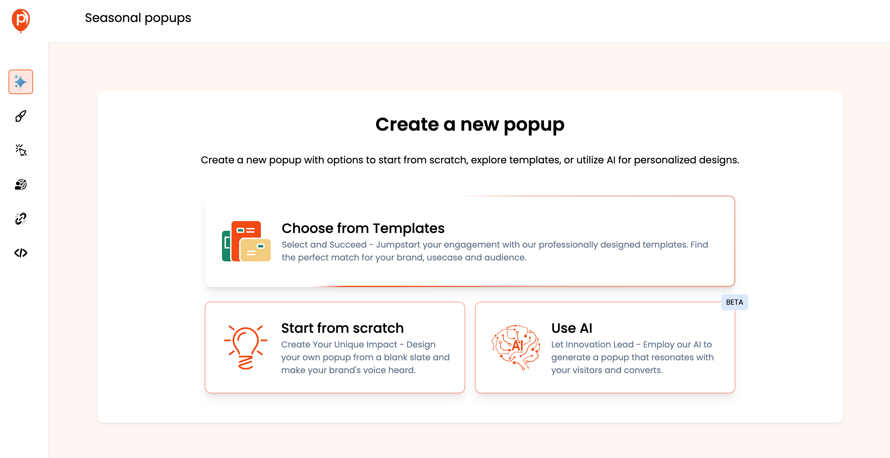 Choose from Templates or Start from Scratch