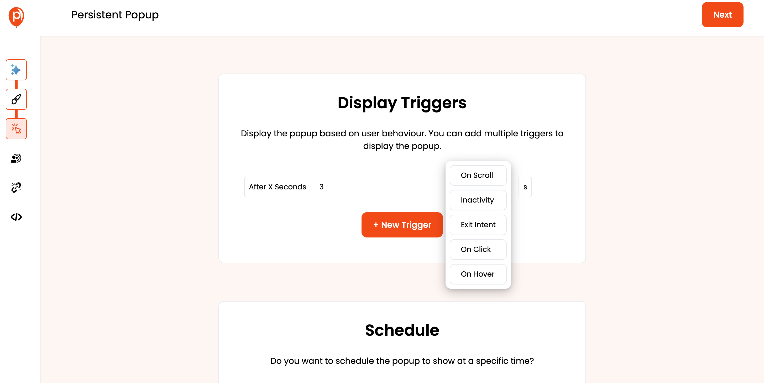 Set Display Triggers