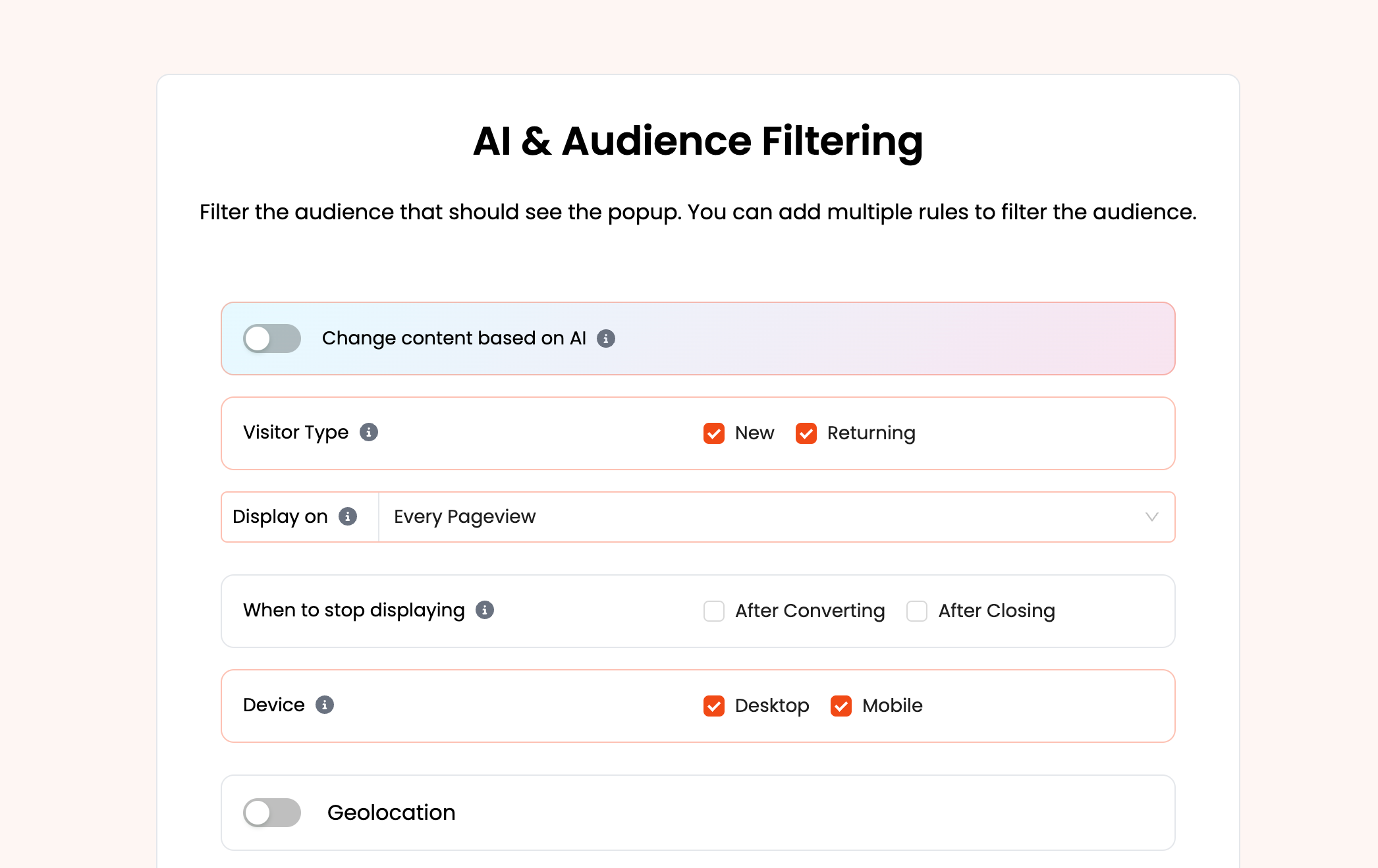 Audience Filtering