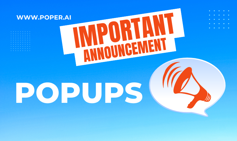 Popups for Special Announcements