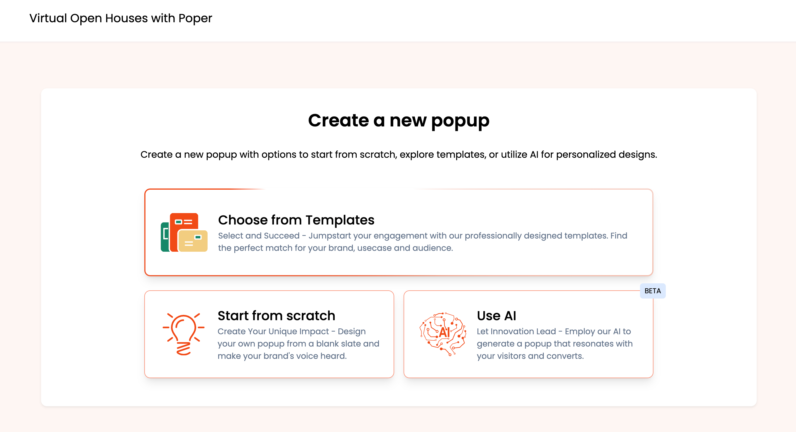 Poper dashboard.