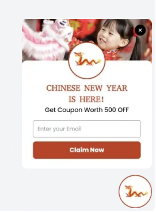 Chinese New Year Discount Coupon Popup