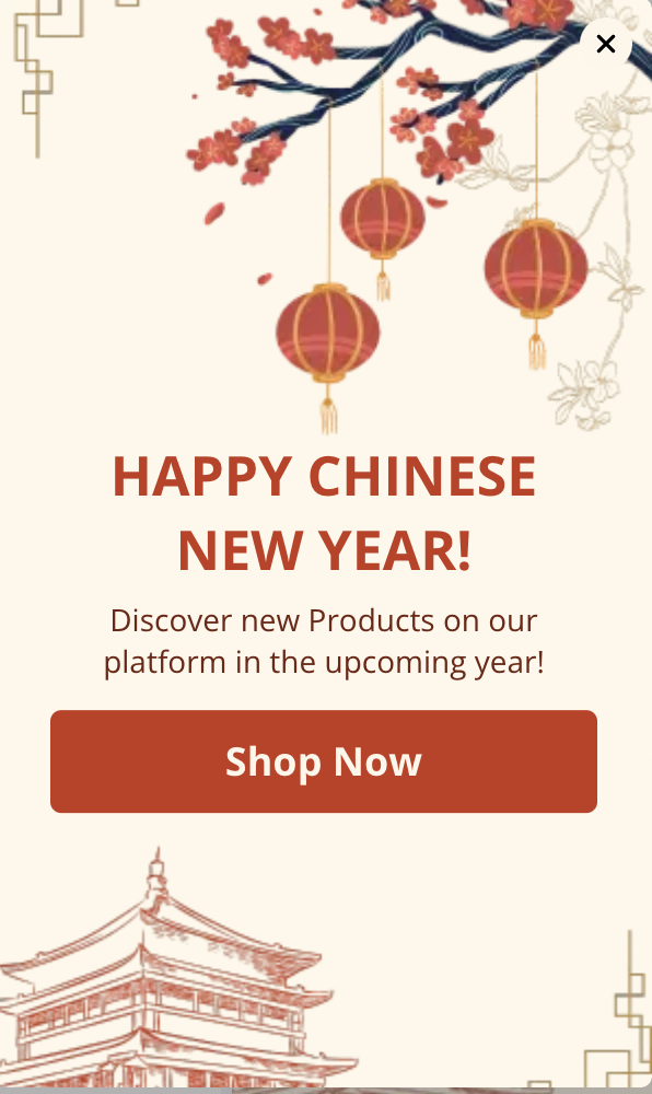 Chinese New Year Product Discovery Popup