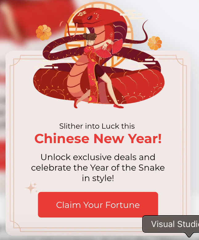 Slither into Luck – Year of the Snake Promo Popup