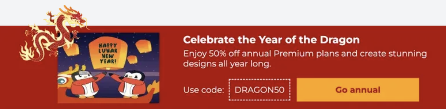 Year of the Dragon Discount Popup