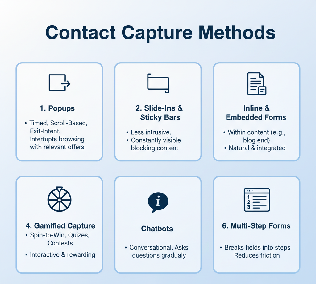 Contact Capture Methods Contact Capture Methods