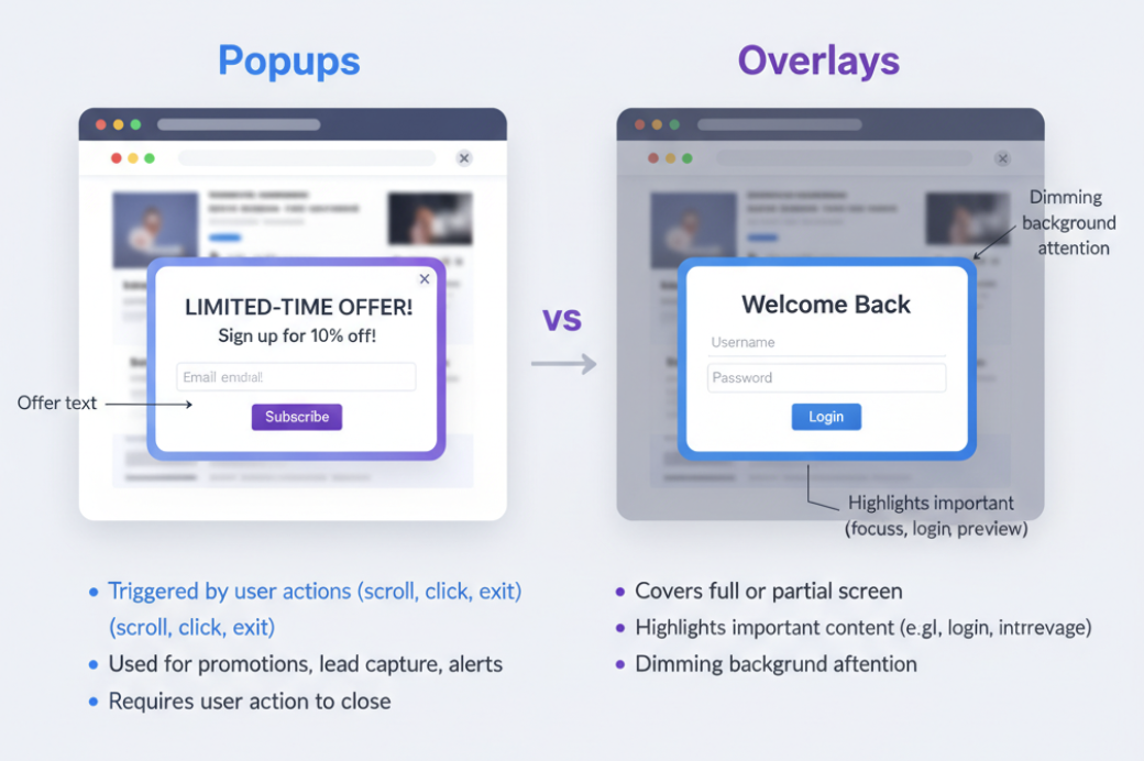 What Are Popups and Overlays? What Are Popups and Overlays?