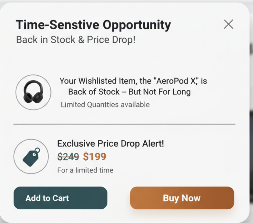 Back in Stock or Price Drop Slide In Back in Stock or Price Drop Slide In