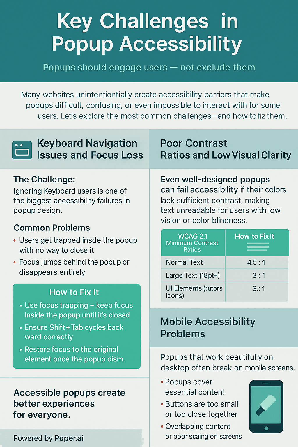 Key Challenges in Popup Accessibility