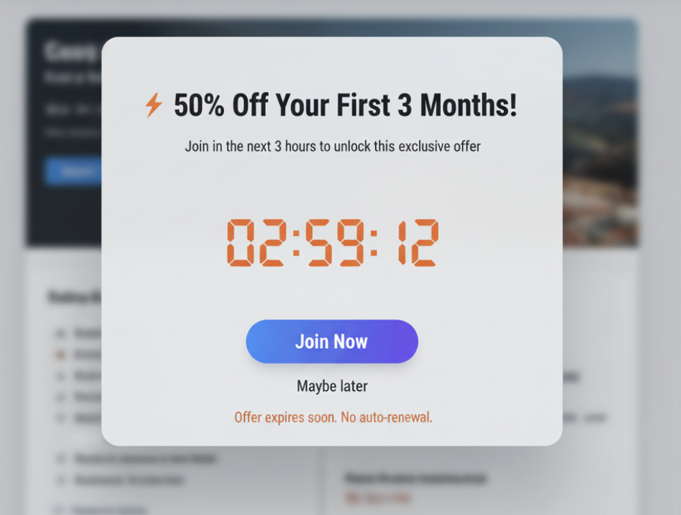 Limited-Time Offer Popups Limited-Time Offer Popups