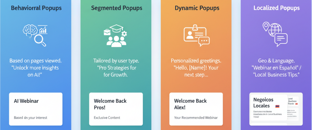 Personalization Techniques for Webinar Popups