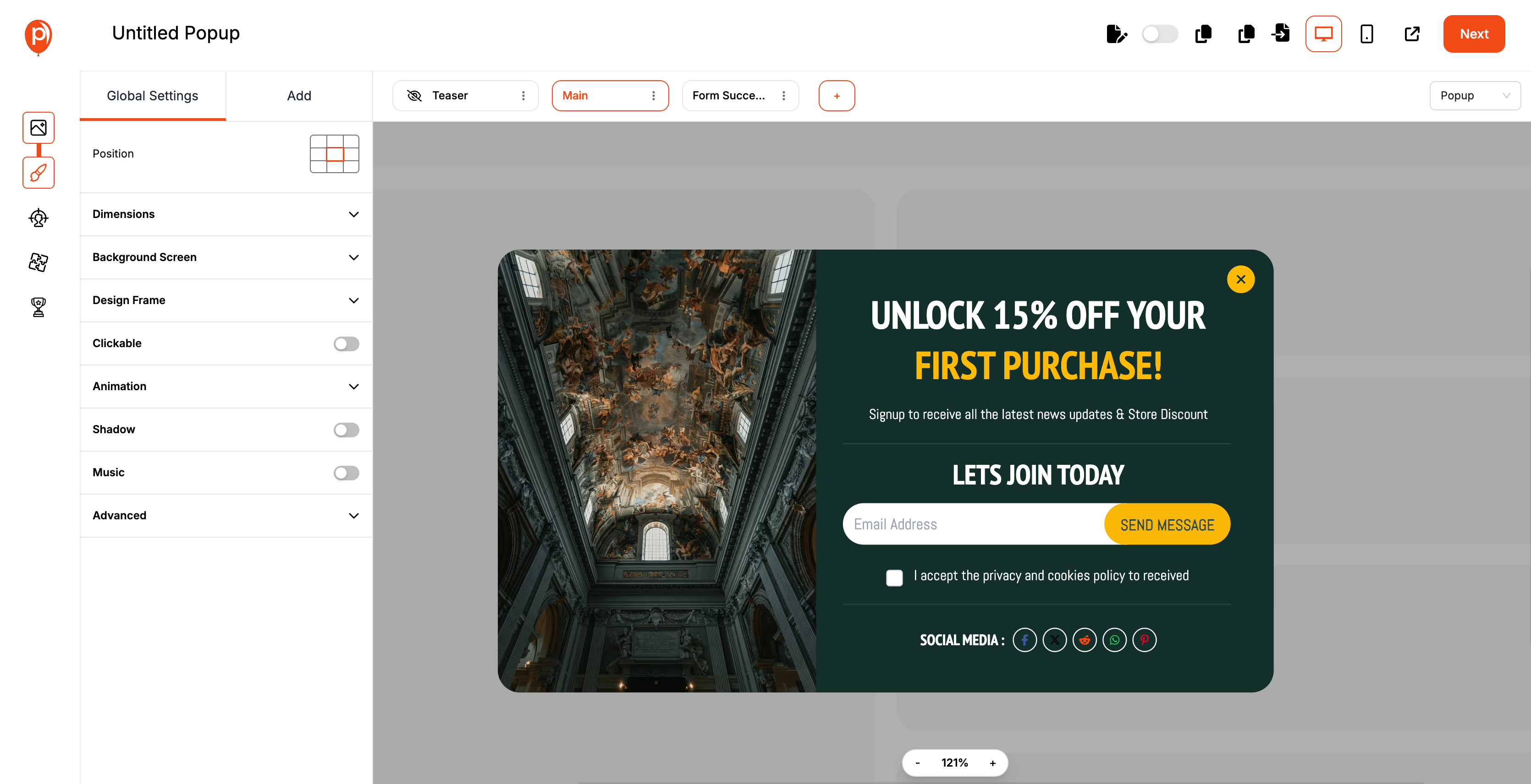 Customize Your Popup