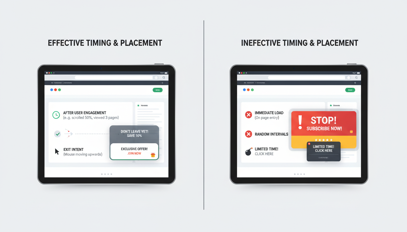 Timing and Placement of Popups