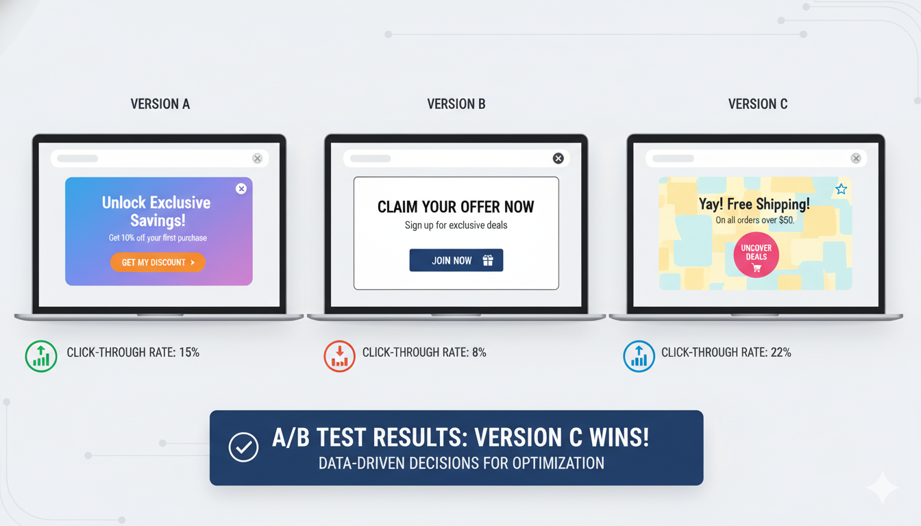 A/B Testing Popups