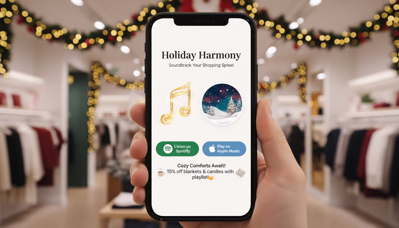 Curated Holiday Playlist Popups for Shoppers