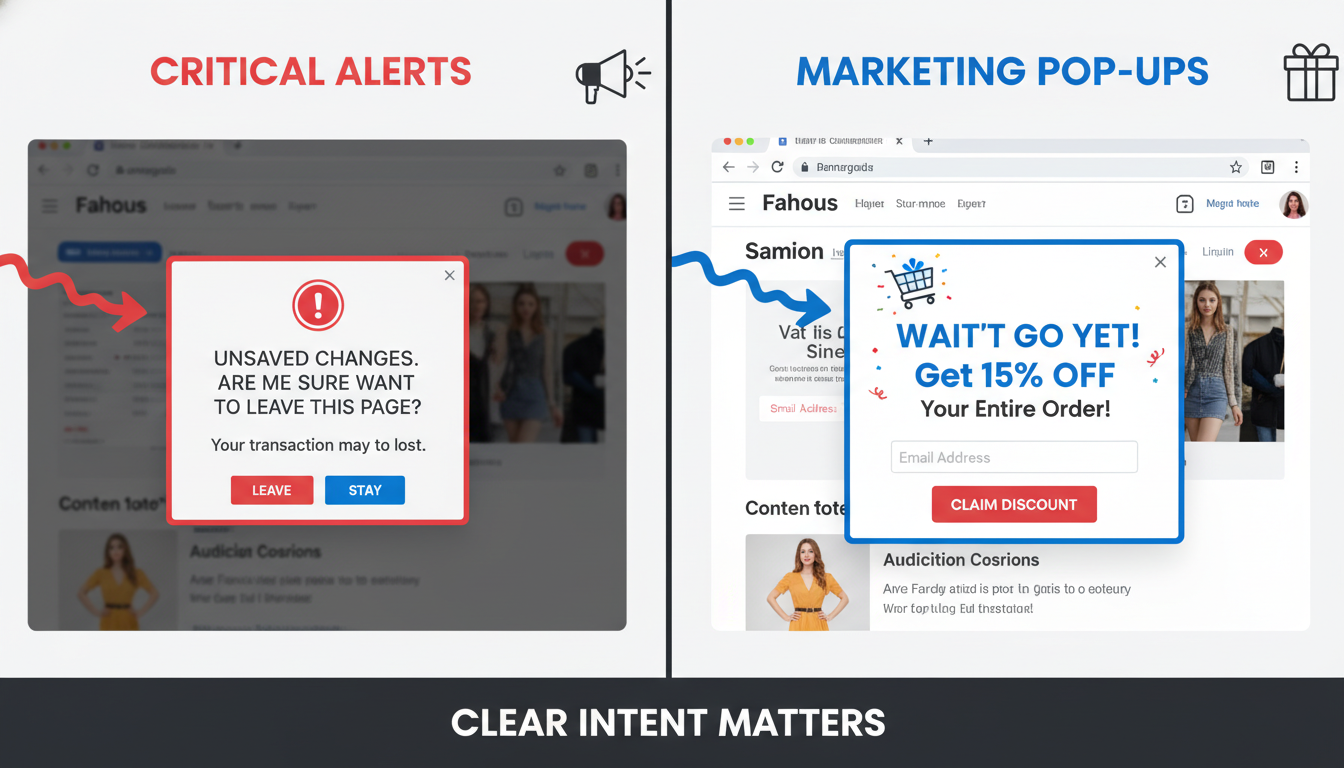 When to Use Alerts vs. Popups