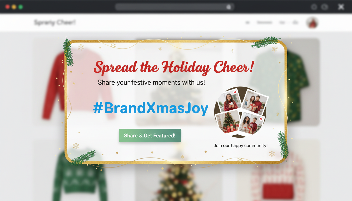 Popups Promoting Holiday Hashtags