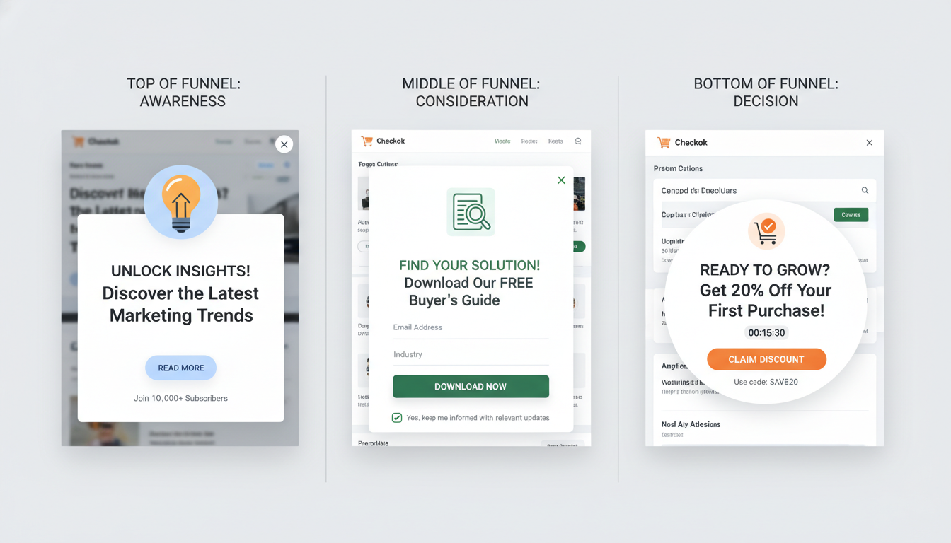 Using Popups for Different Stages of the Lead Nurturing Funnel