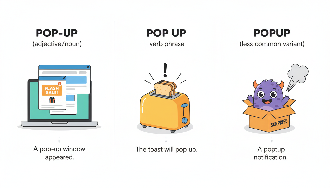'Pop-up' vs. 'Pop up' vs. 'Popup': Understanding the Differences