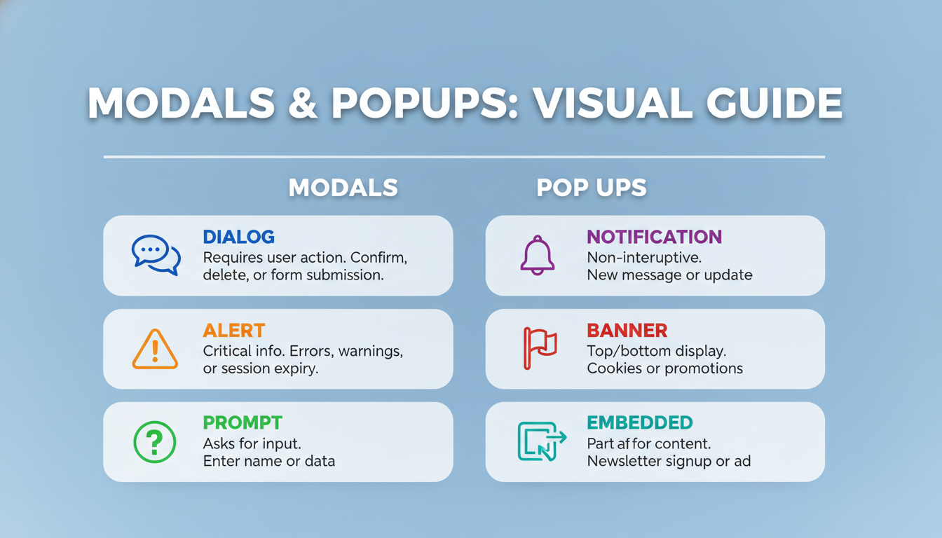 Types of Modals and Popups