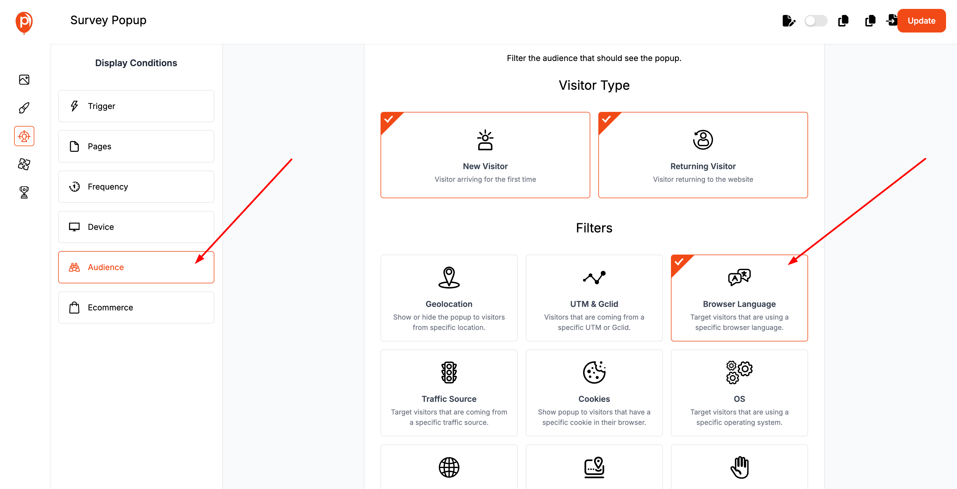 Integrating Language Targeting with Poper Features