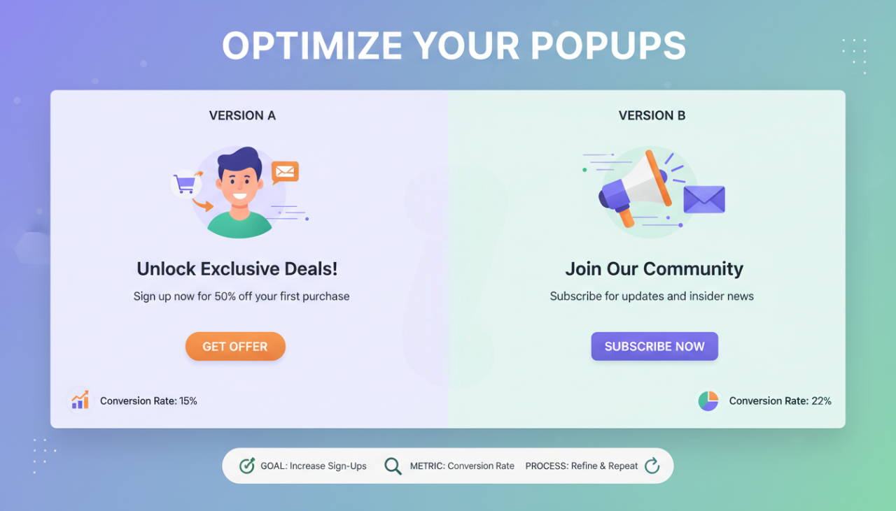 A/B Testing Full Screen Popups