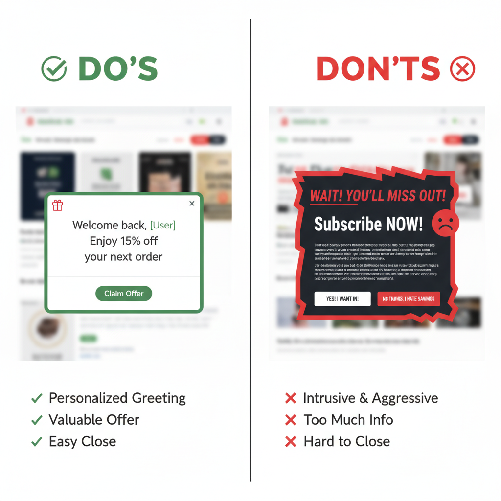 Dos and Don'ts for Crafting Effective Second-Time Visitor Popups