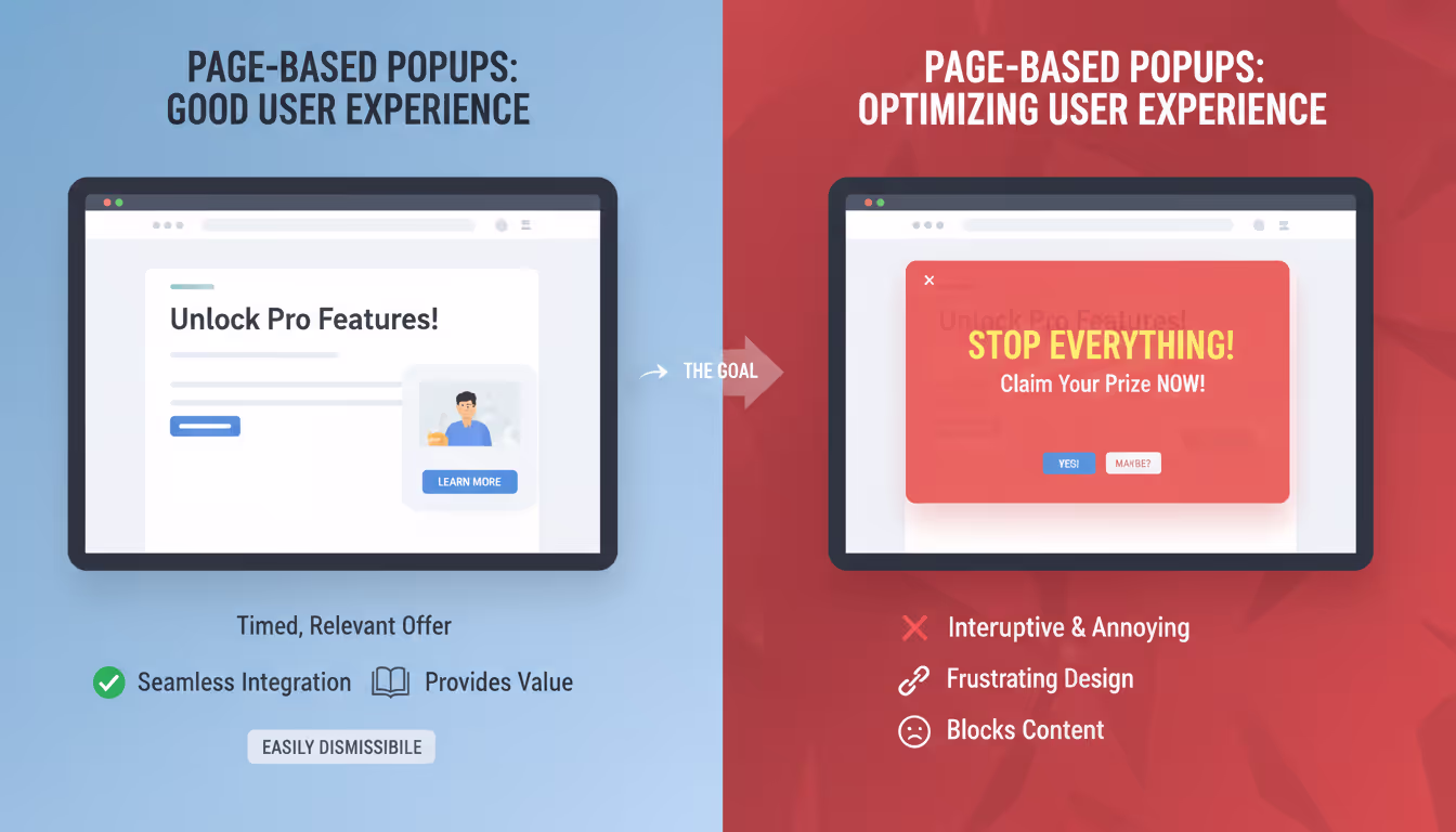 Optimizing User Experience with Page-based Popups