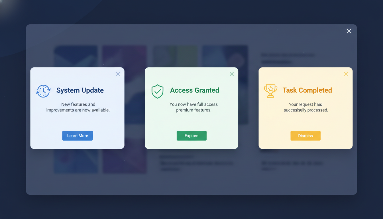 Designing Informational Alert Popups