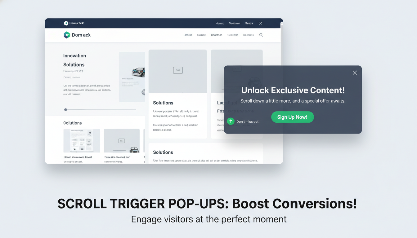 Conversion Optimization with Scroll Trigger Popups