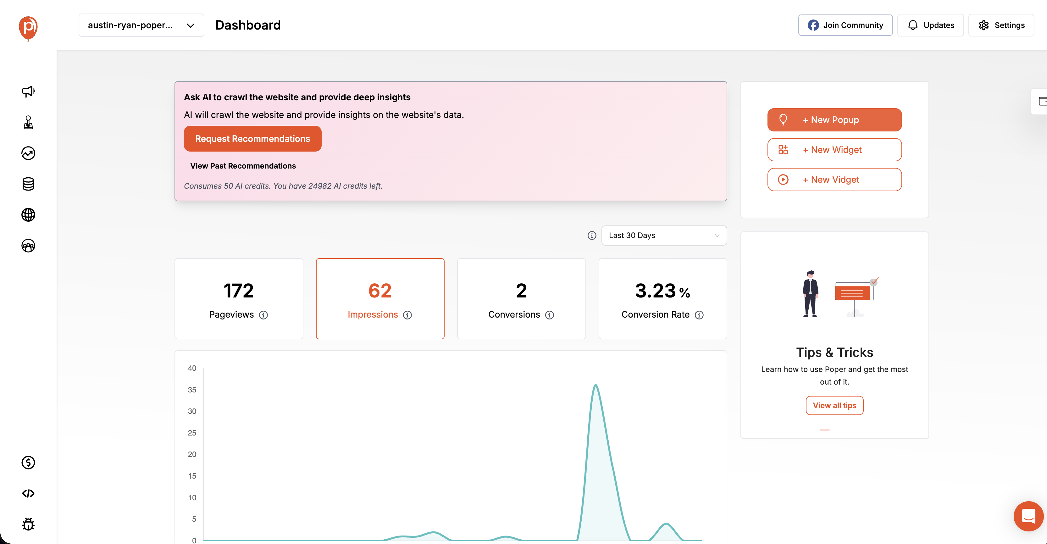 Starting a New Popup