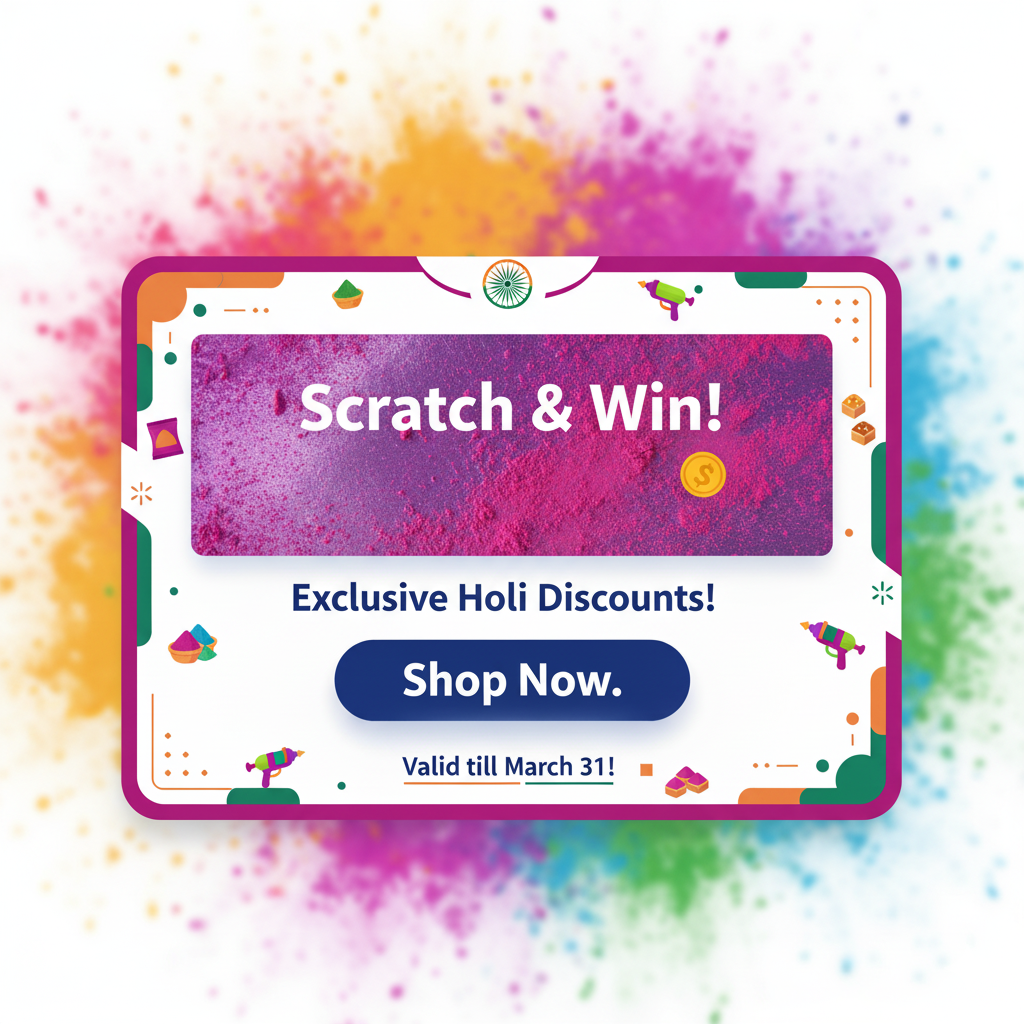 Scratch-to-Win Popup with Exclusive Holi Discounts