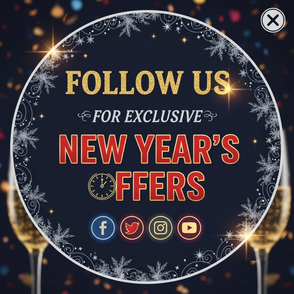 Follow Us for Exclusive New Year’s Offers Popup