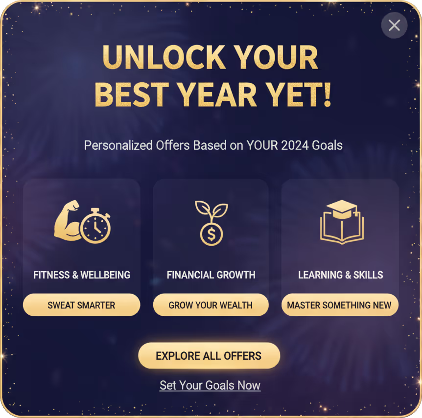 Personalized Offers Based on User’s New Year Goals