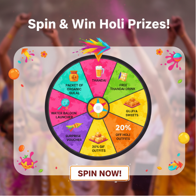 Spin the Wheel Popup with Holi-Themed Prizes