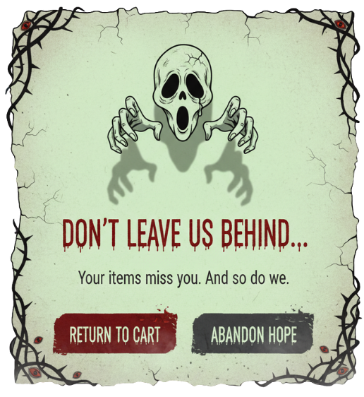 Creepy Cart Abandonment Popup