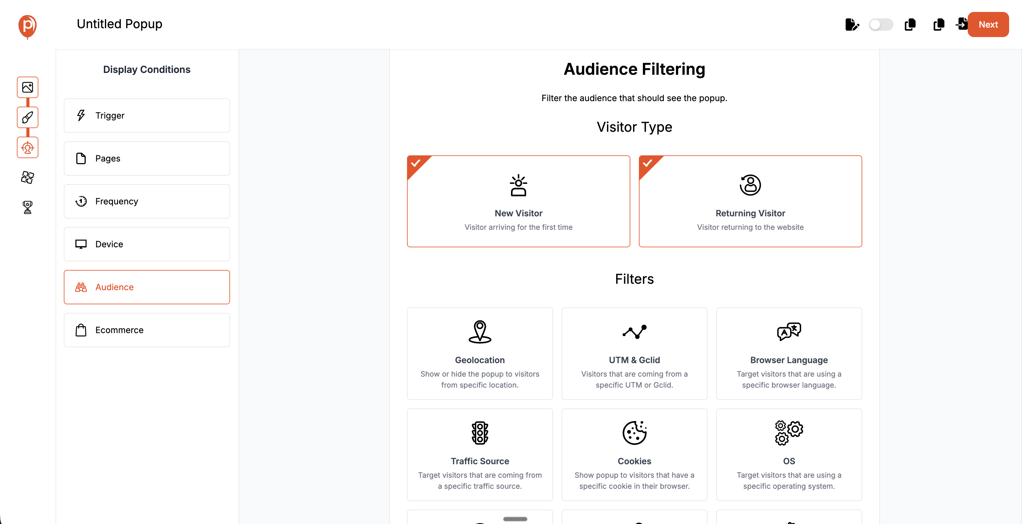 Audience Filtering of Floating Bar popups Audience Filtering of Floating Bar popups