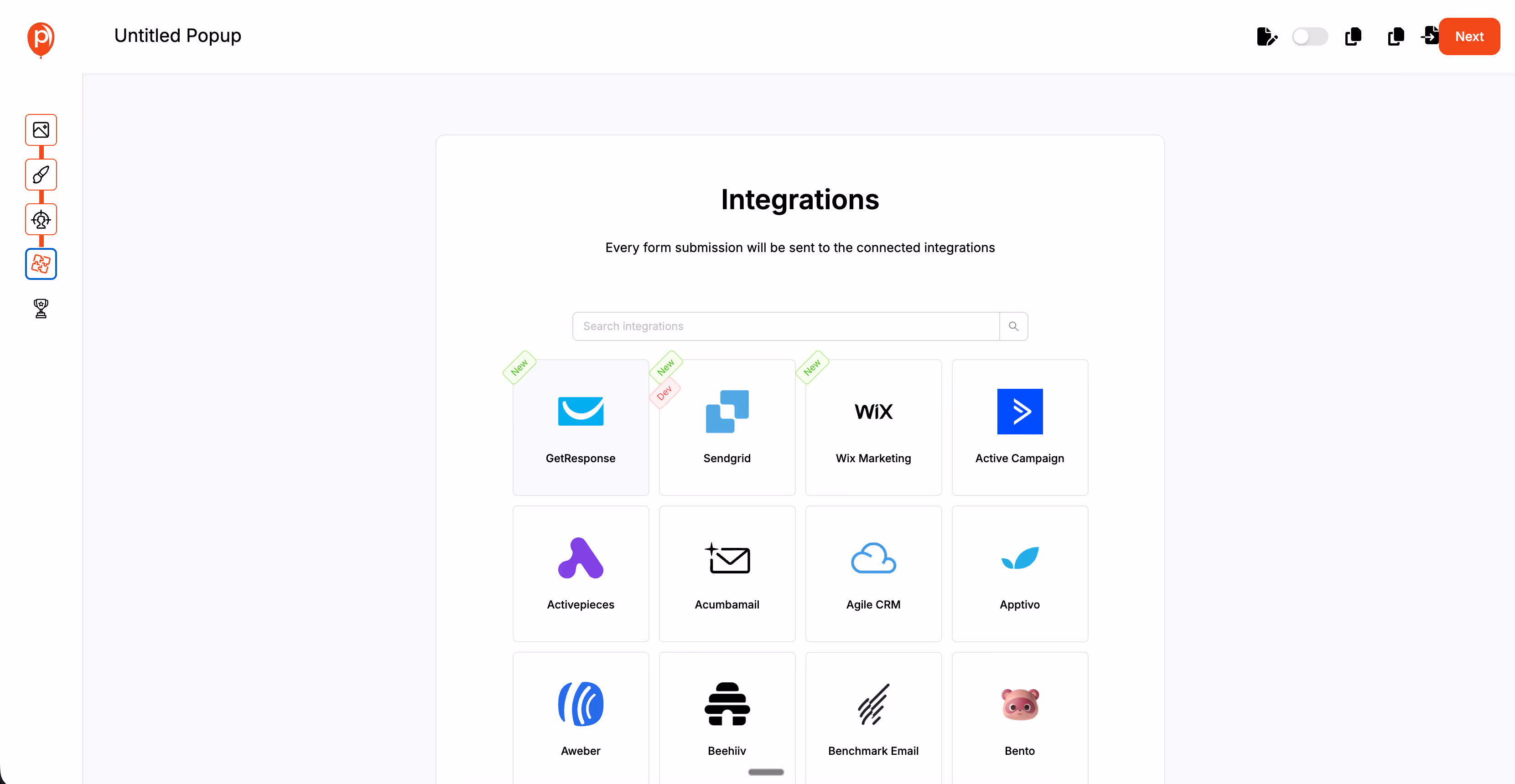 Integration floating Bar Popup with Other Services Integration floating Bar Popup with Other Services
